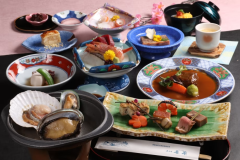 あわび・帆立陶板焼膳