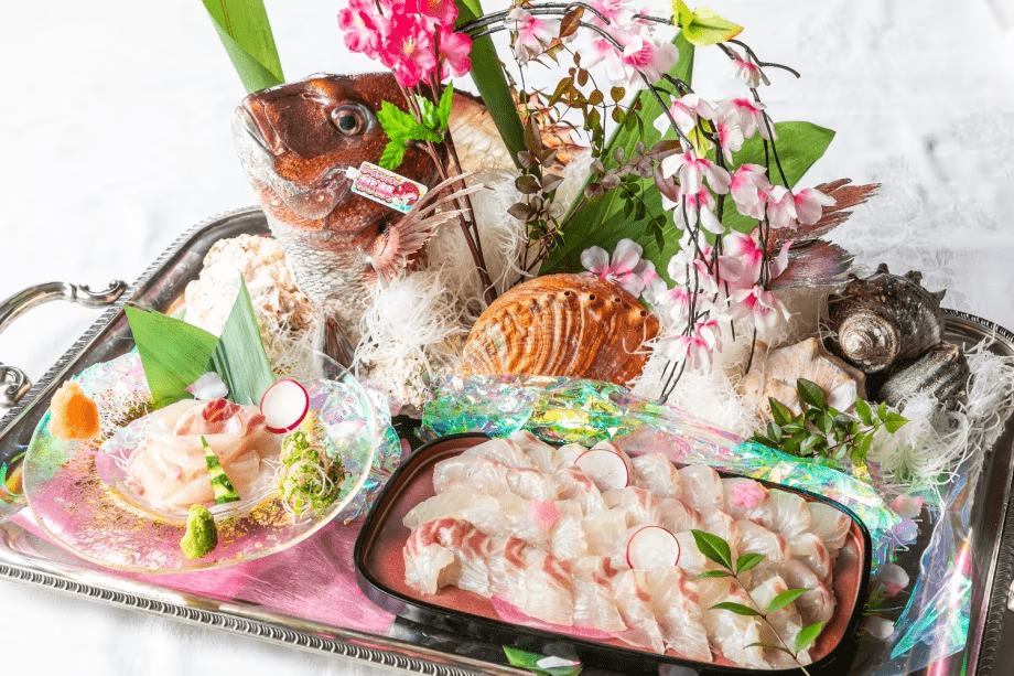 春のバイキング目玉料理　桃鯛の造り・しゃぶしゃぶ　3月～5月