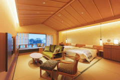 ツインベッドモダン和室：客室