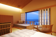 ツインベッドモダン和室：客室