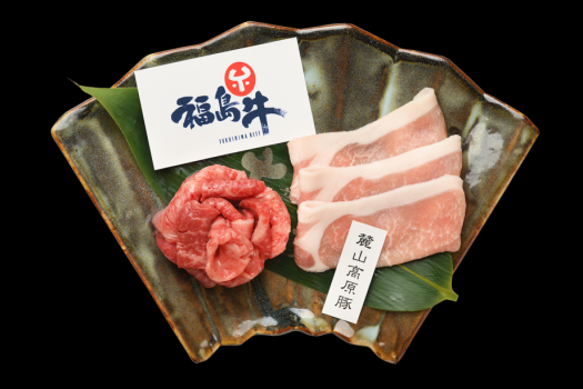 福島牛と麓山高原豚のしゃぶしゃぶ　福島お膳