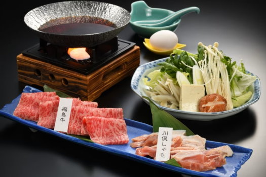 【メイン料理のお肉が２倍！】豊かな自然で育った上質な福島牛＆川俣しゃもの満喫まんぷくプラン♪１泊２食付き