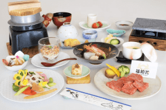 【日帰りプラン】3月限定！希少な福島牛「福粕花」を溶岩焼で堪能♪福粕花昼御膳