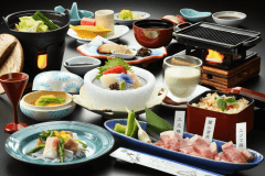 ■夏会席 福島ブランド豚三種■福島ブランド豚&times;自家源泉の露天風呂で温泉満喫！1泊2食付