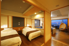 スイートルームの洋室部分