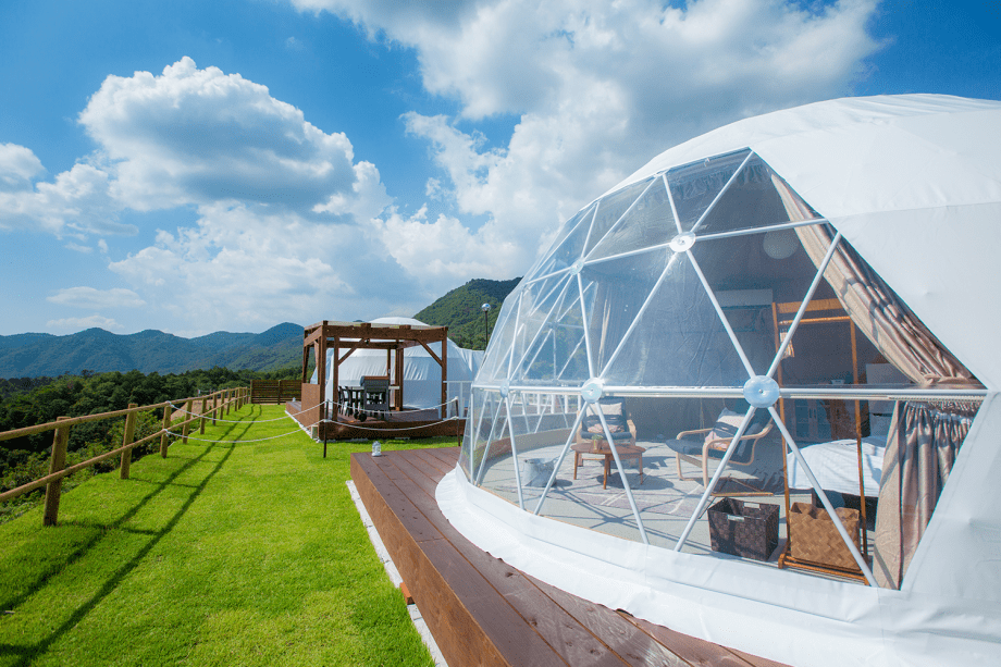 GLAMP DOME 神戸天空 | 【プライベートビューテラス】4ベッド・直径7m