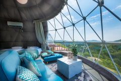 【顶级花园】4张床，直径7米（"惊人"）的圆顶帐篷