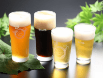 ビール飲み比べプランの志賀高原ビール4種。お気に入りを見つけてください。