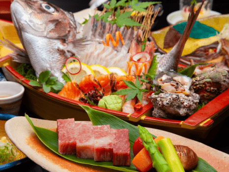 ～会席料理のご夕食イメージ～　実際の提供内容は季節により異なります。