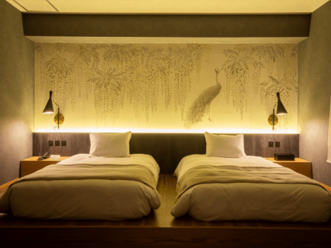 【羽伸A～UNO～】温泉露天＋ベッド付和洋室／約26㎡■禁煙