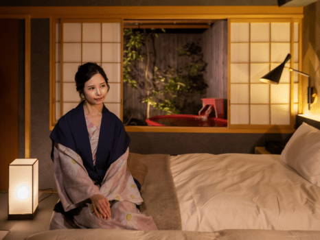 【羽伸B～UNO～】温泉露天＋ベッド付和洋室／約19㎡■禁煙