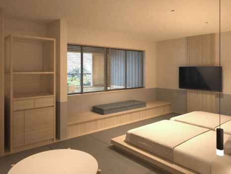 【羽伸C～UNO～】温泉露天＋ベッド付和洋室／約24㎡■禁煙