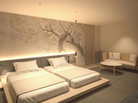 【羽伸C～UNO～】温泉露天＋ベッド付和洋室／約24㎡■禁煙