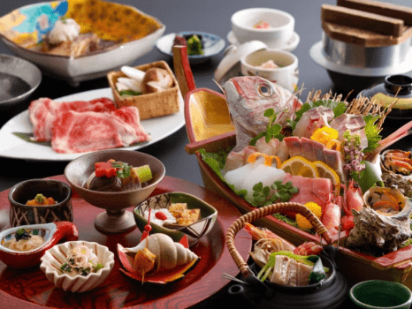～日本海の豪快舟盛りと極上能登牛しゃぶ会席～　当館一番人気の舟盛グルメ会席に能登牛を添えてW満足