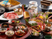 ～日本海の豪快舟盛りと極上能登牛しゃぶ会席～　当館一番人気の舟盛グルメ会席に能登牛を添えてW満足