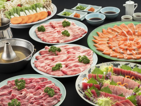 【期間限定】しゃぶしゃぶ食べ放題一例