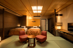 【客室】西の館【天ゆら】和ベッド　プレシャスモデレート　イメージ