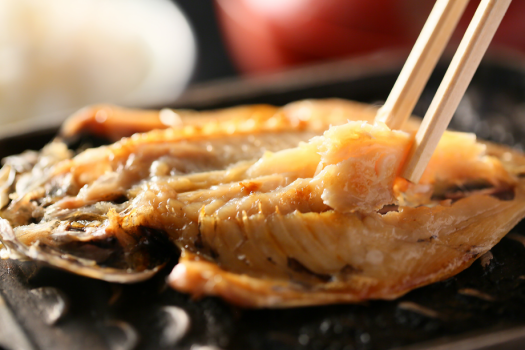 【ご朝食】駿河湾名物！焼きたてのアジの干物