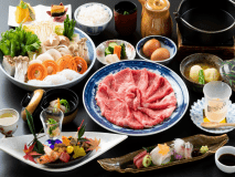 特上おおいた和牛すき焼きメインの懐石料理（お肉は3名様用）