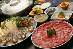 さっぱりポン酢かゴクのゴマダレか。特選和牛しゃぶしゃぶ