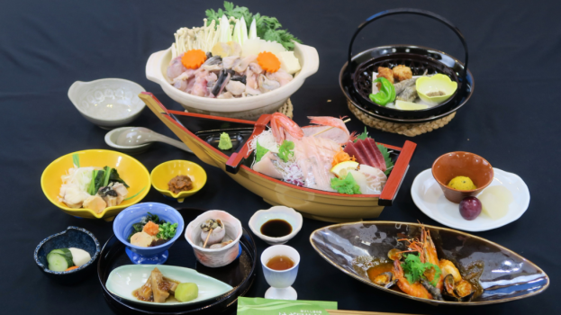 2024年秋冬　日立の旬あんこうプラン　夕食料理イメージ（あんこう鍋は２人前）