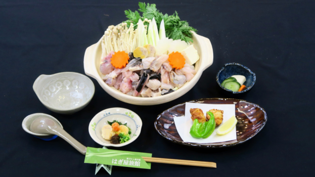 2024年　昼食あんこうお手軽コース　料理イメージ　（あんこう鍋は２人前）