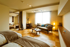 ■モダンデザインが人気のデザイナーズ客室【Ｂtype】和室4.5畳+洋の間・ツインベット(イメージ)◆令和2年2月1日より禁煙となりました◆イメージ