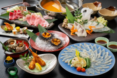 ■ふぐ・雲丹■河豚ちり・黒毛和牛・むつみ豚のしゃぶ鍋・河豚刺し20切れ・雲丹・河豚唐揚げ(イメージ) ■ふぐ・雲丹■河豚ちり・黒毛和牛・むつみ豚のしゃぶ鍋・河豚刺し20切れ・雲丹・河豚唐揚げ(イメージ)