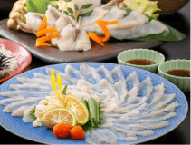 ■ふぐ会席■河豚ちり・黒毛和牛・むつみ豚のしゃぶ鍋・河豚刺し20切れ・河豚唐揚げ（イメージ）