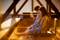 【足湯テラス『海癒』】暖まる足先と目の前に広がる美しい菊ヶ浜。いつまでも座っていたい癒しをご提供。