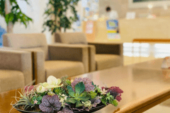 明るく、広々としたロビー