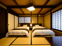 【乗鞍・櫟｜40平米】百日紅に寄添う　和モダンのリビング和室