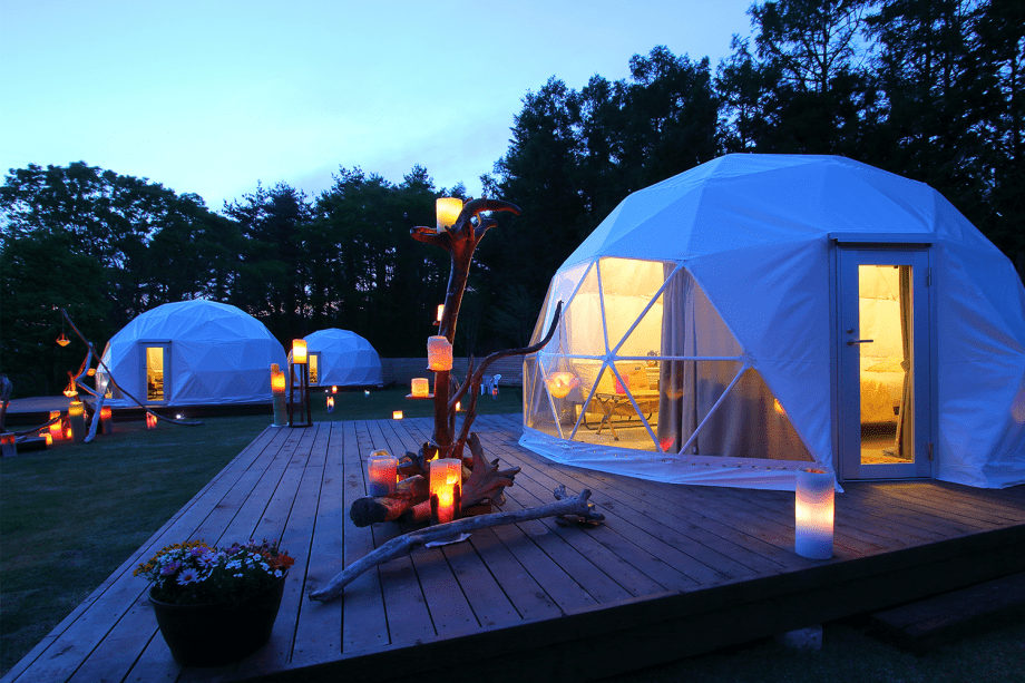 Mt Shakushi Gateway Camp Dome ｃ ４ベッドルーム ラグジュアリー ドーム型テント プランを選ぶ