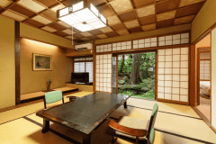 【よし野：和洋室スイート】各お部屋が庭園に面した造りです。
