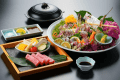 【お料理ランクアップ】二大特産!おおいた和牛の陶板焼き&佐賀関直送の関あじ姿造りの会席料理<夕食お食事処> 【お料理ランクアップ】二大特産!おおいた和牛の陶板焼き&佐賀関直送の関あじ姿造りの会席料理<夕食お食事処>