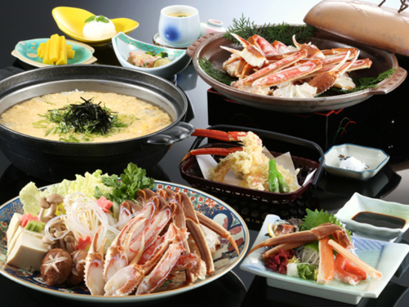 夕日ヶ浦で日帰りカニ料理【贅沢・かにづくし昼食プラン】