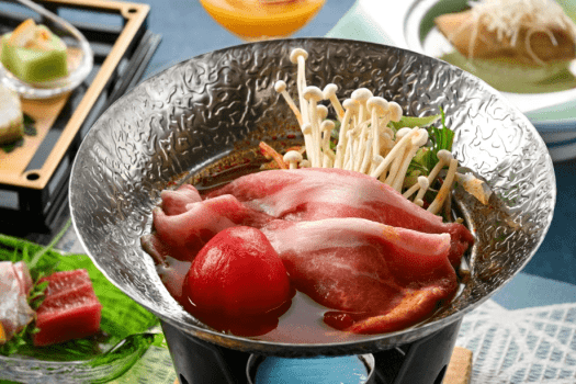夕食 夏の基本会席(福井ポークトマト鍋のイメージ) 夕食 夏の基本会席(福井ポークトマト鍋のイメージ)
