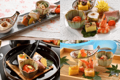 夕食　基本会席（前菜盛り合わせの一例）