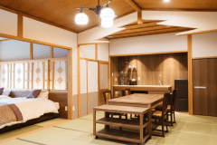 なごみの郷１F　源泉掛け流し露天風呂付き（ベッド）・キッチン【菊寿】